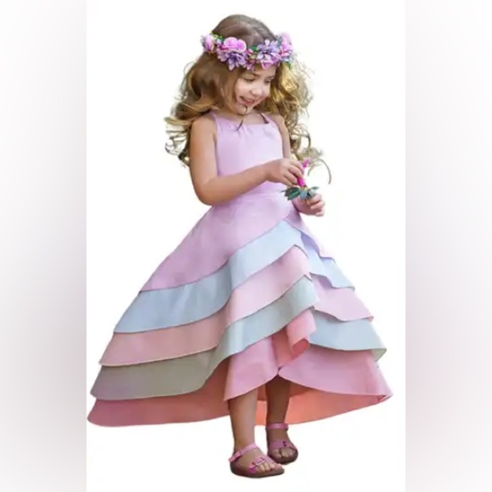 Mia Belle Girls Tiered Dress